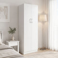 Ντουλάπα δίφυλλη Athos pakoworld σε λευκή απόχρωση 60x42x180εκ