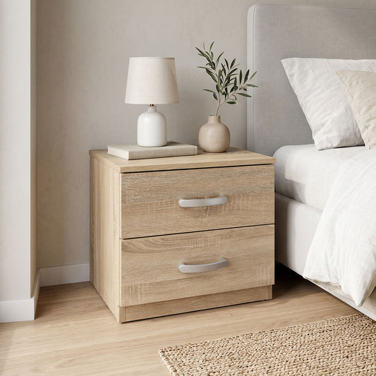 Κομοδίνο Athos pakoworld σε sonoma απόχρωση 48x40x41.5εκ
