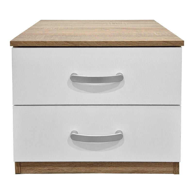 Κομοδίνο Athos pakoworld σε sonoma-λευκή απόχρωση 48x40x41.5εκ