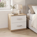 Κομοδίνο Athos pakoworld σε sonoma-λευκή απόχρωση 48x40x41.5εκ