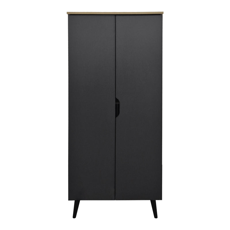 Παπουτσοθήκη-ντουλάπα Oufelia pakoworld sonoma-ανθρακί 60x32.5x134.5εκ