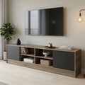Έπιπλο τηλεόρασης Tivia pakoworld sonoma-ανθρακί 180x35x41.5εκ