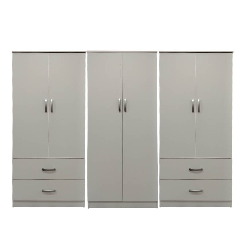 Ντουλάπα εξάφυλλη Athos pakoworld λευκή 240x42x180εκ