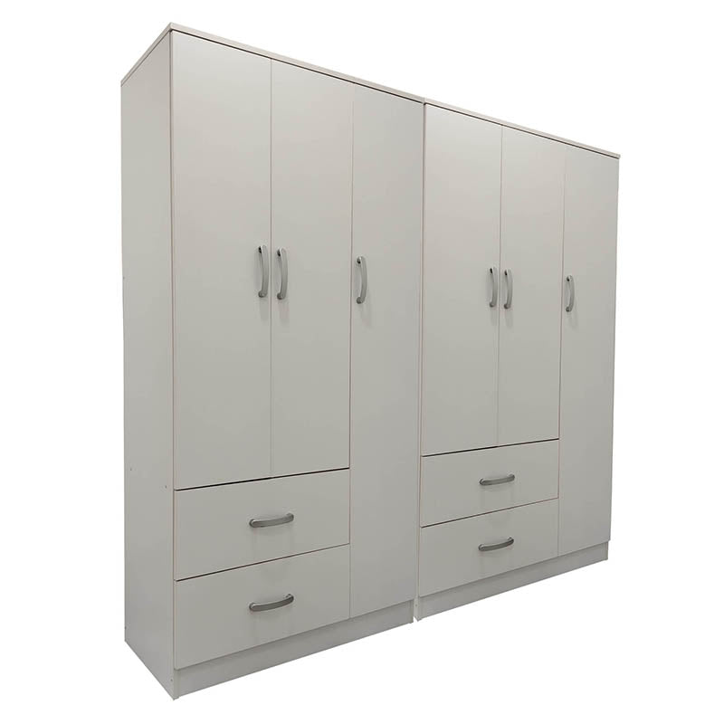 Ντουλάπα εξάφυλλη Athos pakoworld λευκή 180x42x180εκ