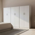 Ντουλάπα εξάφυλλη Athos ΙΙ pakoworld λευκή 240x42x180εκ