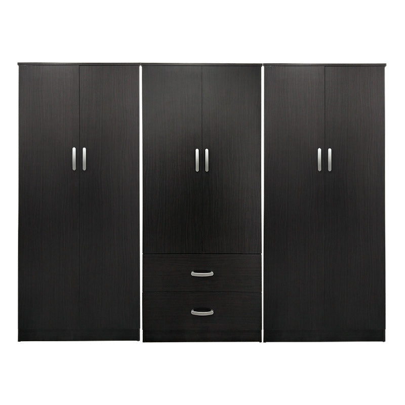 Ντουλάπα εξάφυλλη Athos Ι pakoworld wenge 240x42x180εκ