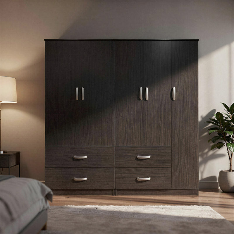 Ντουλάπα πεντάφυλλη Athos pakoworld wenge 170x42x180εκ