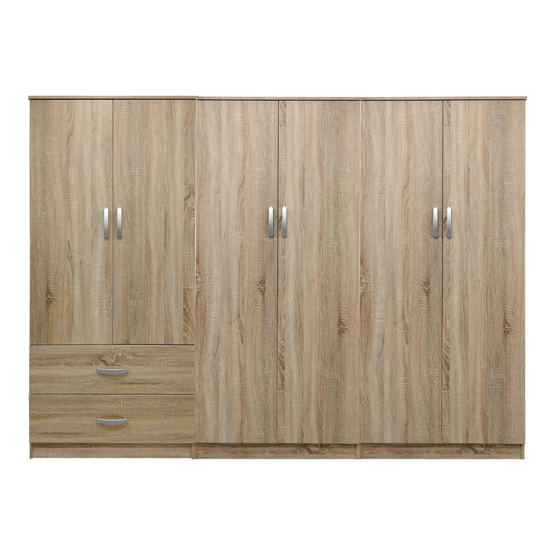 Ντουλάπα εξάφυλλη Athos I pakoworld sonoma 240x42x180εκ
