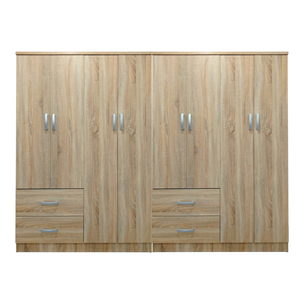 Ντουλάπα οχτάφυλλη Athos pakoworld sonoma 241x42x181εκ