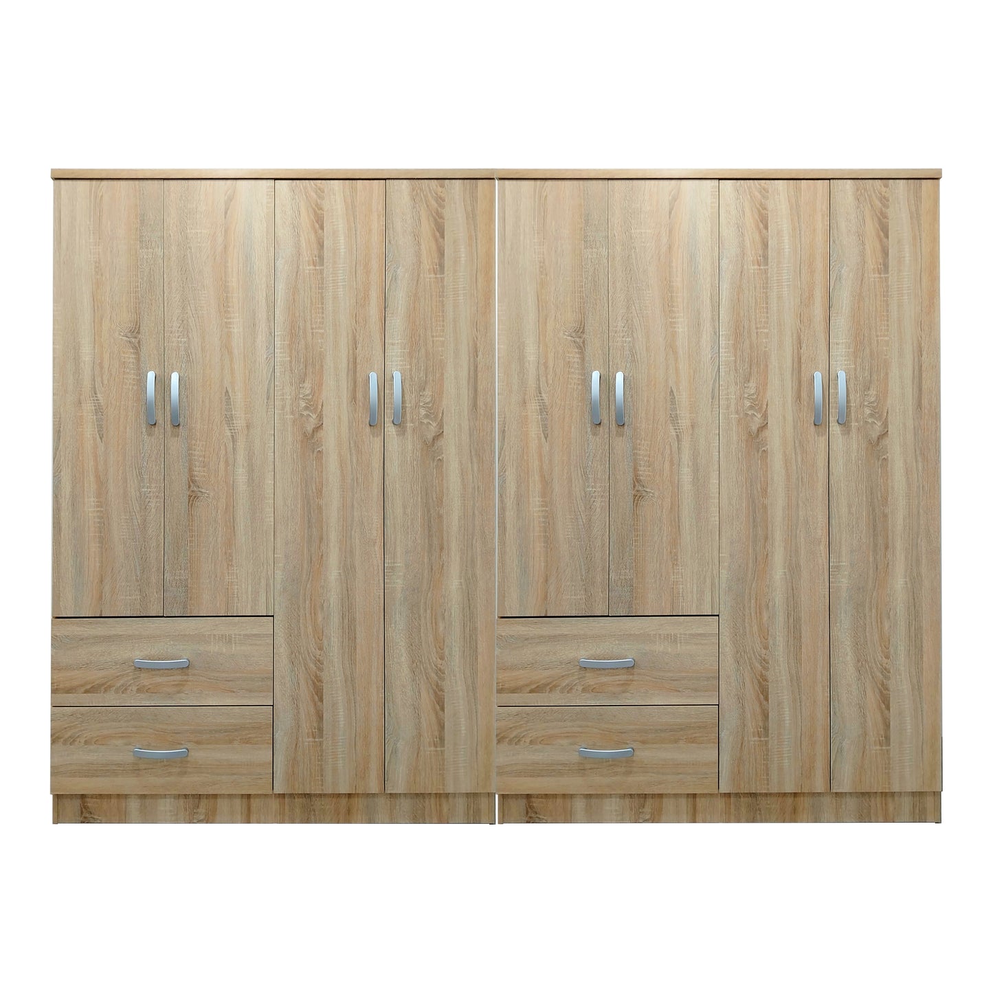 Ντουλάπα οχτάφυλλη Athos pakoworld sonoma 241x42x181εκ