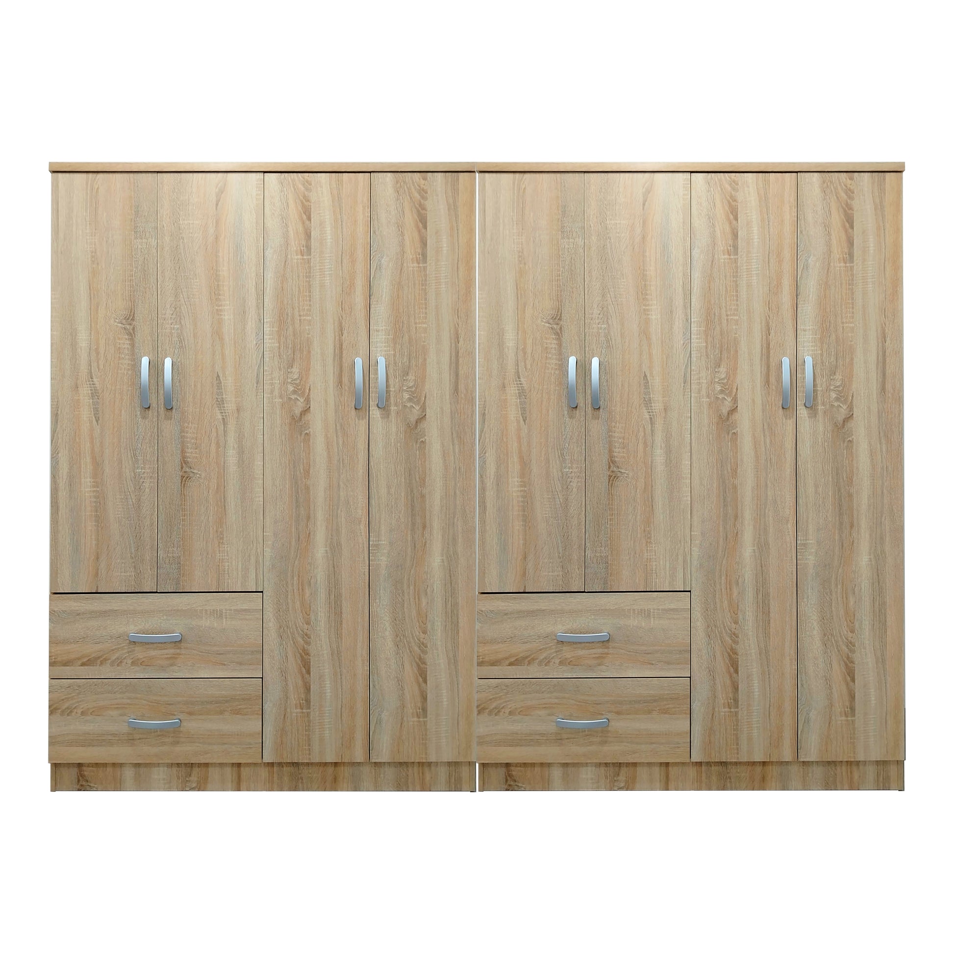 Ντουλάπα οχτάφυλλη Athos pakoworld sonoma 241x42x181εκ