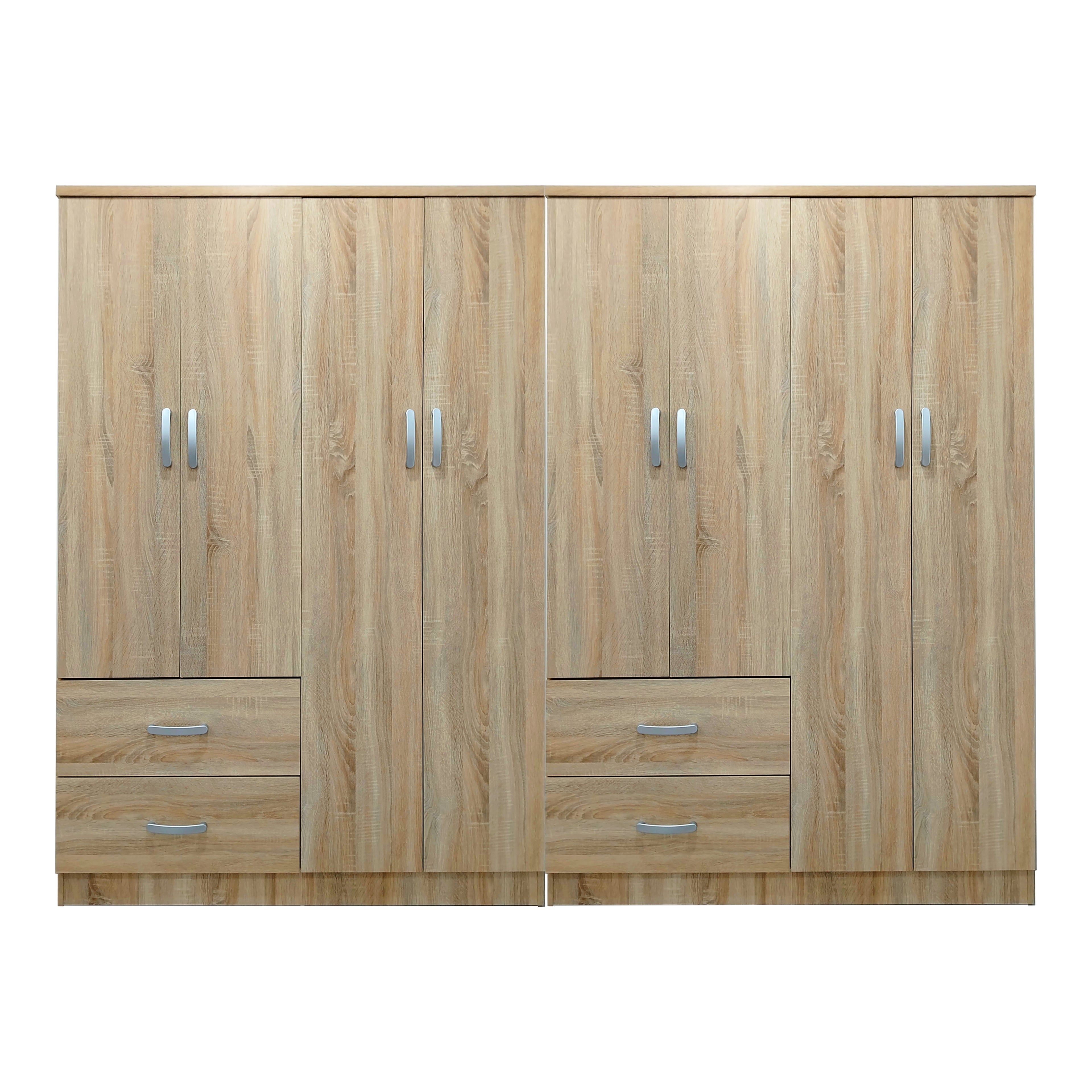 Ντουλάπα οχτάφυλλη Athos pakoworld sonoma 241x42x181εκ