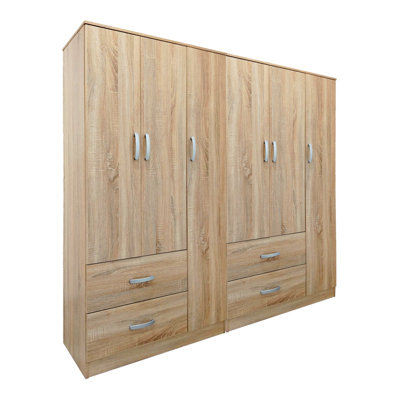 Ντουλάπα εξάφυλλη Athos pakoworld sonoma 180x42x180εκ