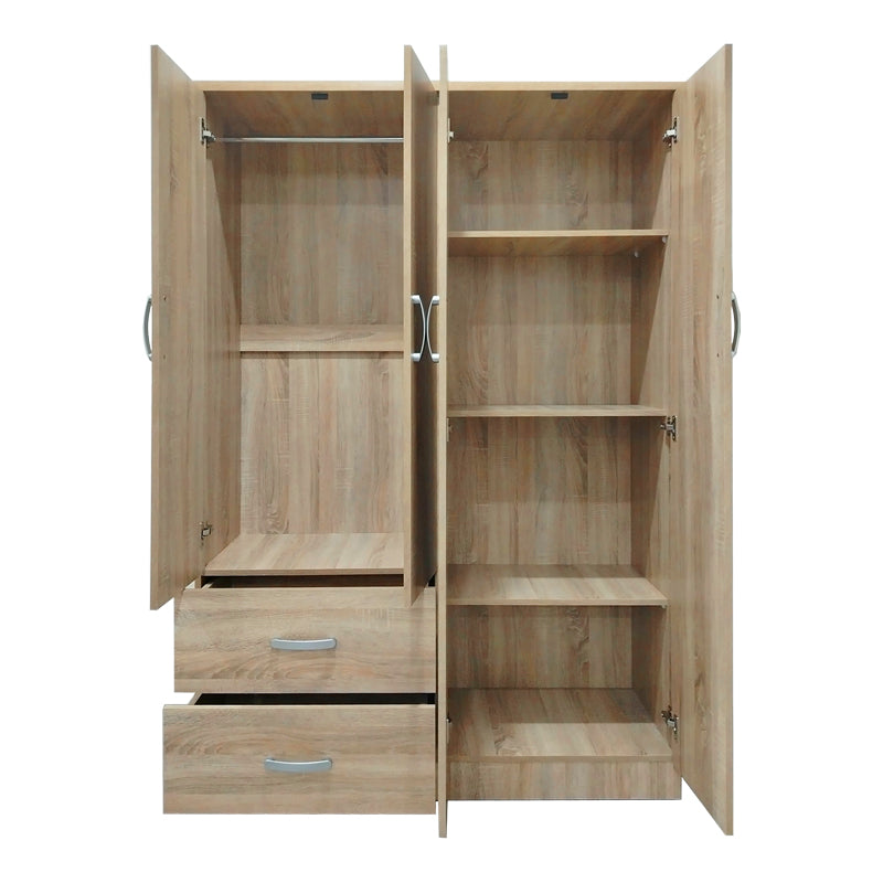Ντουλάπα εξάφυλλη Athos pakoworld Sonoma 200.5x42x180εκ
