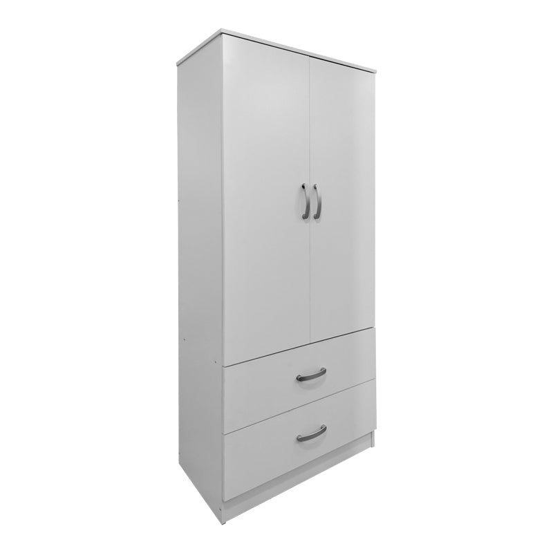 Ντουλάπα εξάφυλλη με πατάρι Athos I pakoworld λευκή 240x42x240εκ