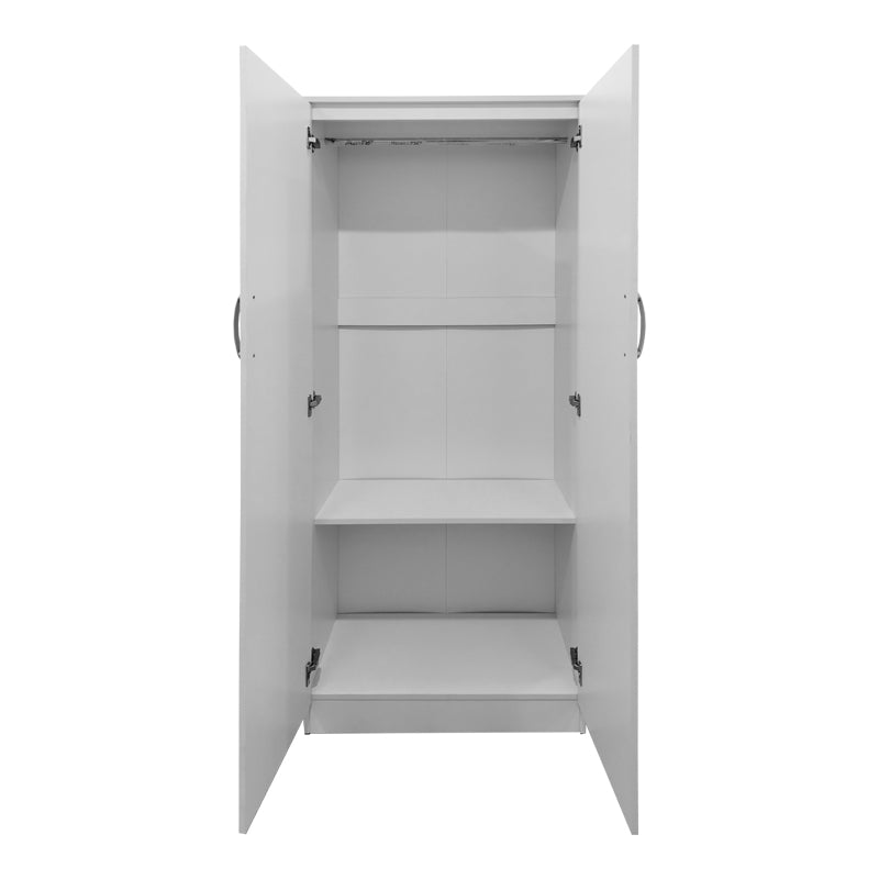 Ντουλάπα εξάφυλλη με πατάρι Athos I pakoworld λευκή 240x42x240εκ