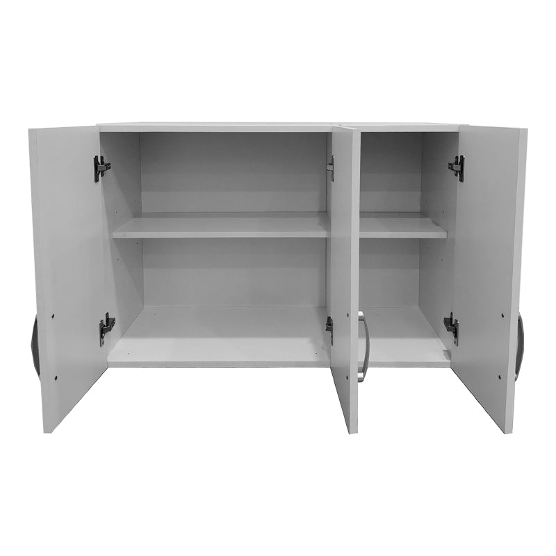 Ντουλάπα εξάφυλλη με πατάρι Athos pakoworld λευκή 180x42x240εκ