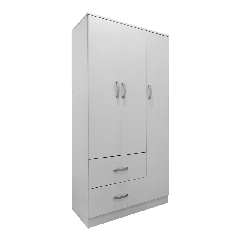 Ντουλάπα πεντάφυλλη με πατάρι Athos pakoworld λευκή 170x42x240εκ