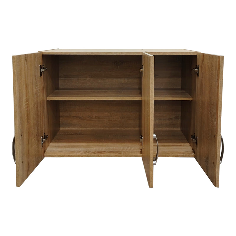 Ντουλάπα εξάφυλλη με πατάρι Athos pakoworld sonoma 180x42x240εκ