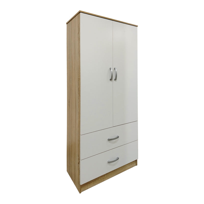 Ντουλάπα πεντάφυλλη με πατάρι Athos pakoworld sonoma-λευκή 170x42x240εκ