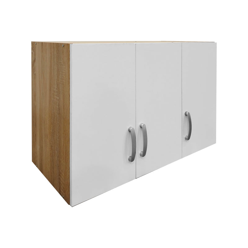 Ντουλάπα πεντάφυλλη με πατάρι Athos pakoworld sonoma-λευκή 170x42x240εκ