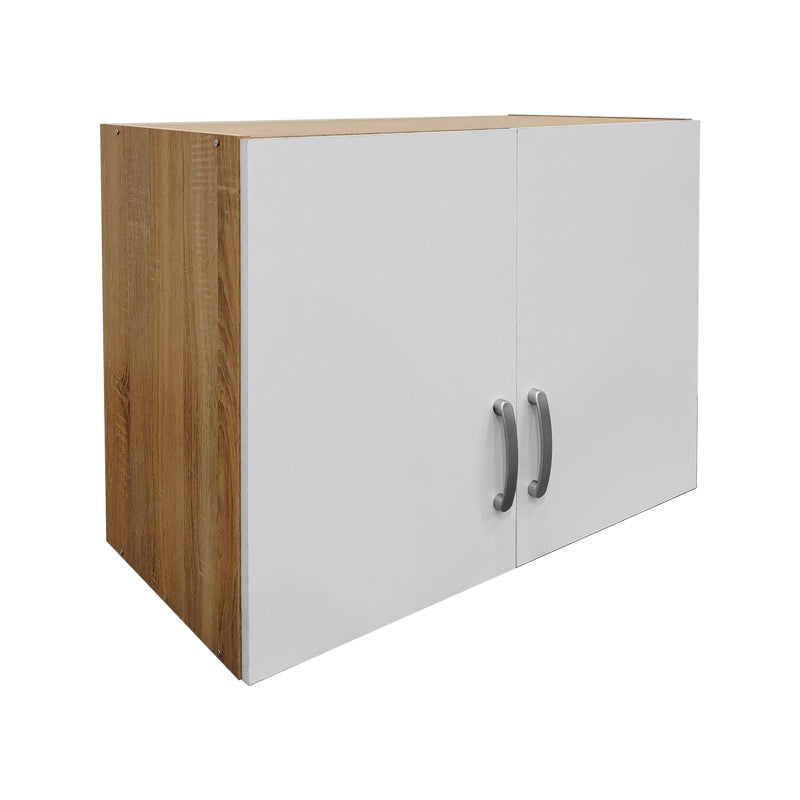 Ντουλάπα πεντάφυλλη με πατάρι Athos I pakoworld sonoma-λευκή 170x42x240εκ