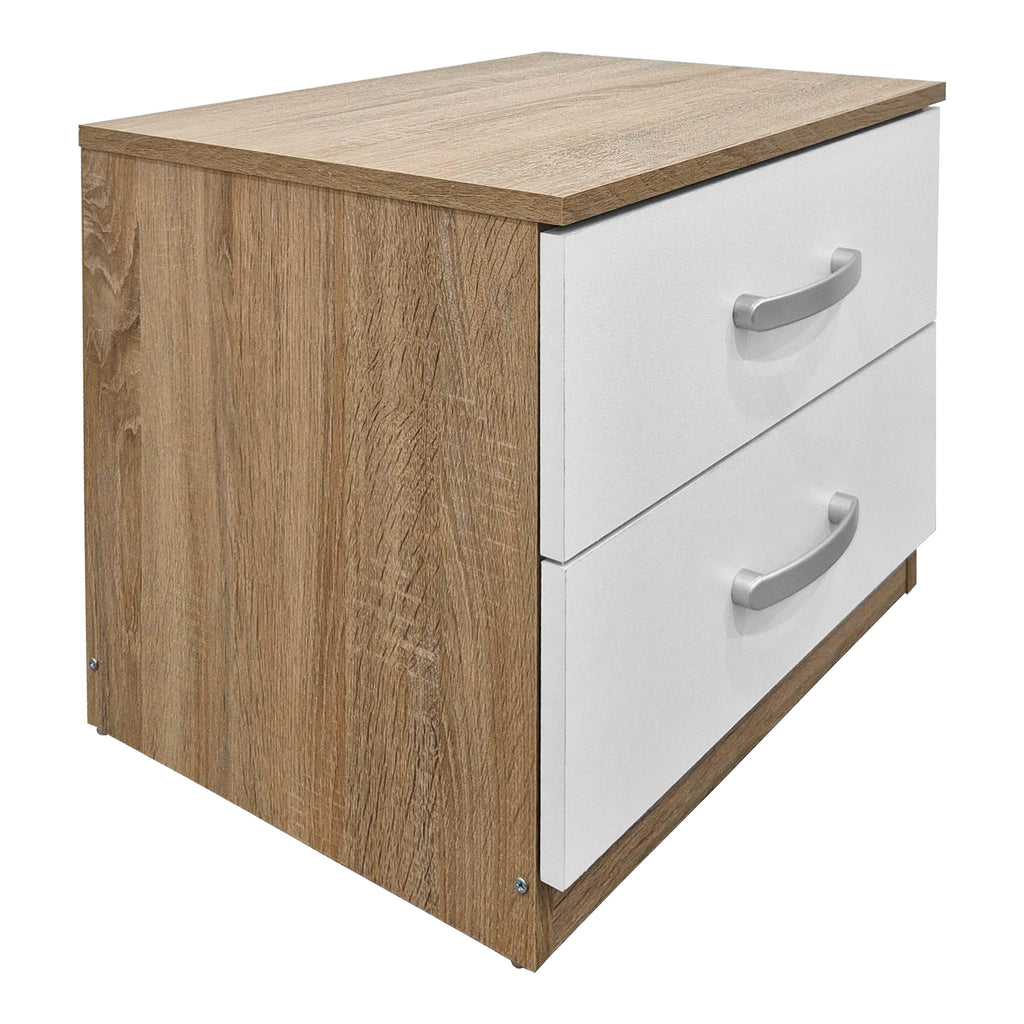 Σετ Κρεβατοκάμαρας Athos Sonoma Λευκό με Κρεβάτι 90x190εκ Σετ 3τεμ