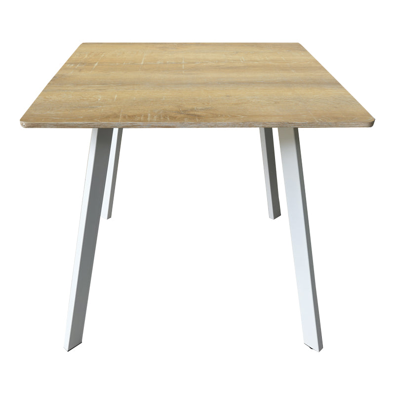 Τραπέζι Squaro pakoworld sonoma mdf με λευκά μεταλλικά πόδια 80x80x75εκ