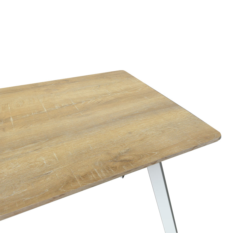 Τραπέζι Squaro pakoworld sonoma mdf με λευκά μεταλλικά πόδια 120x70x75εκ