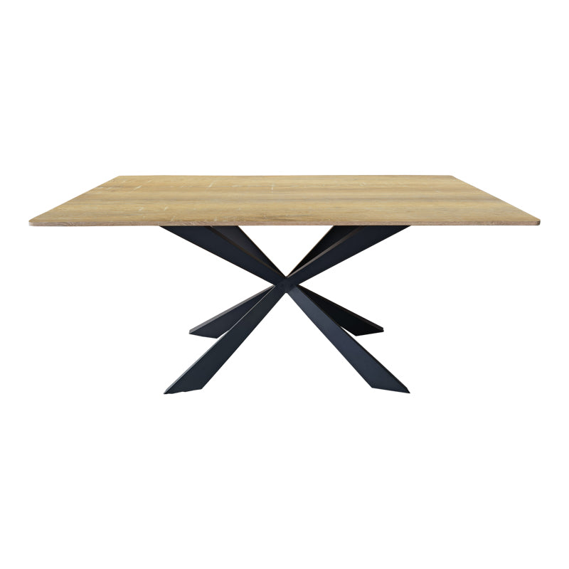 Τραπέζι Aragne pakoworld sonoma mdf με μαύρα μεταλλικά πόδια 160x90x75εκ