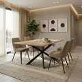 Τραπέζι Aragne pakoworld sonoma mdf με μαύρα μεταλλικά πόδια 160x90x75εκ