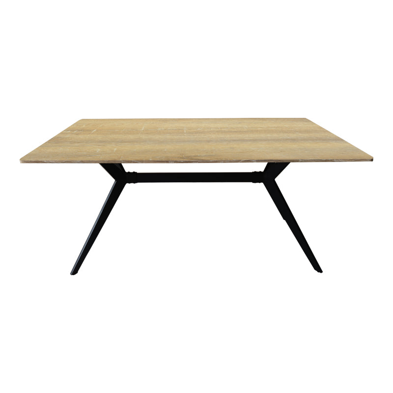 Τραπέζι Ezali pakoworld sonoma mdf με μαύρα μεταλλικά πόδια 160x90x75εκ