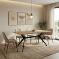 Τραπέζι Ezali pakoworld sonoma mdf με μαύρα μεταλλικά πόδια 160x90x75εκ