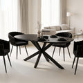 Τραπέζι Makrey pakoworld μαύρο mdf- μεταλλικά πόδια 160x90x75εκ