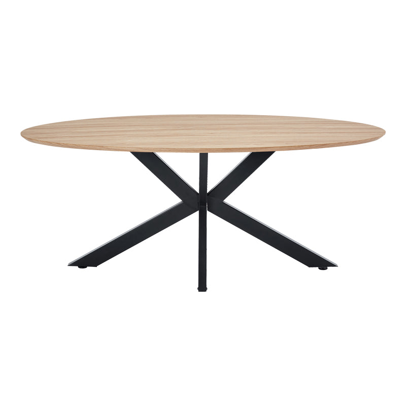 Τραπέζι Makrey pakoworld sonoma mdf- μαύρα μεταλλικά πόδια 180x90x75εκ