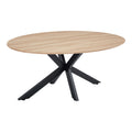 Τραπέζι Makrey pakoworld sonoma mdf- μαύρα μεταλλικά πόδια 180x90x75εκ