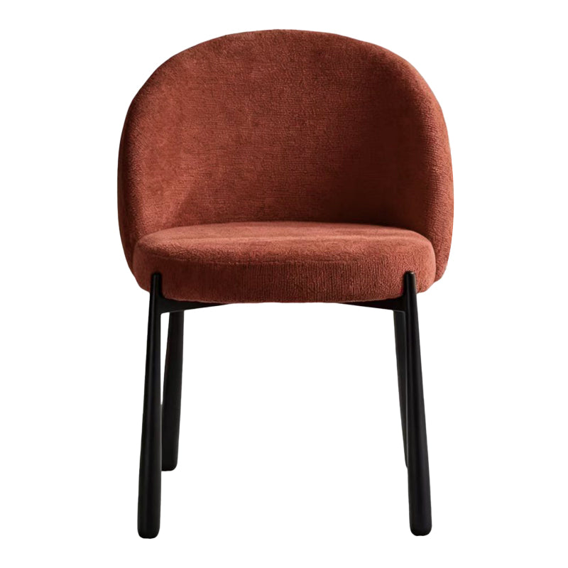 Καρέκλα Denna pakoworld ύφασμα terracotta-μαύρα μεταλλικά πόδια 52x60x85εκ