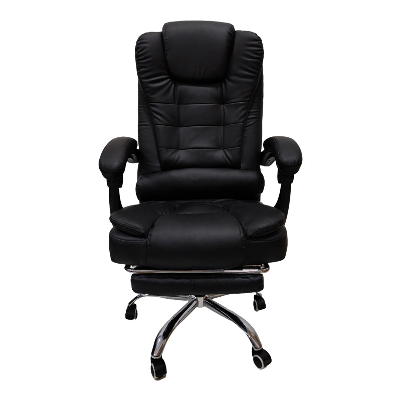 Καρέκλα γραφείου διευθυντή με υποπόδιο Worko pakoworld pu σε μαύρη απόχρωση 53x69x114-122εκ