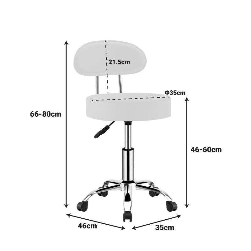 Σκαμπό γραφείου-εργασίας τροχήλατο με πλάτη Tebere pakoworld pu σε μαύρη απόχρωση Φ35x66-80εκ