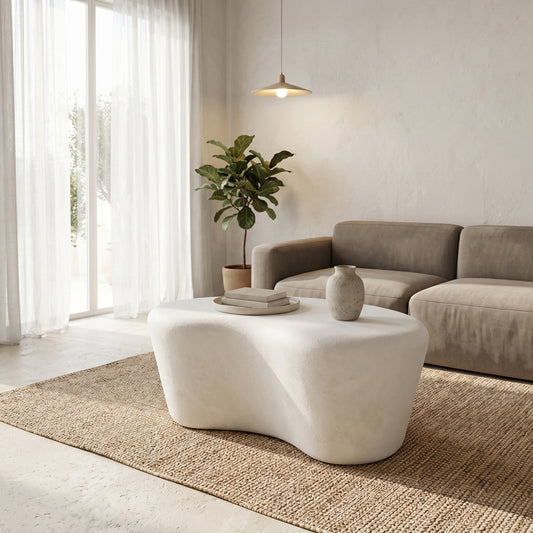 Τραπέζι σαλονιού Fedris pakoworld mdf λευκό 80x70x34εκ