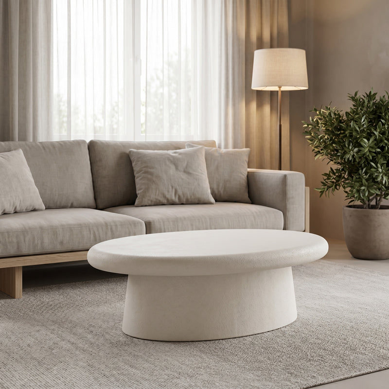 Τραπέζι σαλονιού Herona pakoworld mdf λευκό 100x60x32εκ