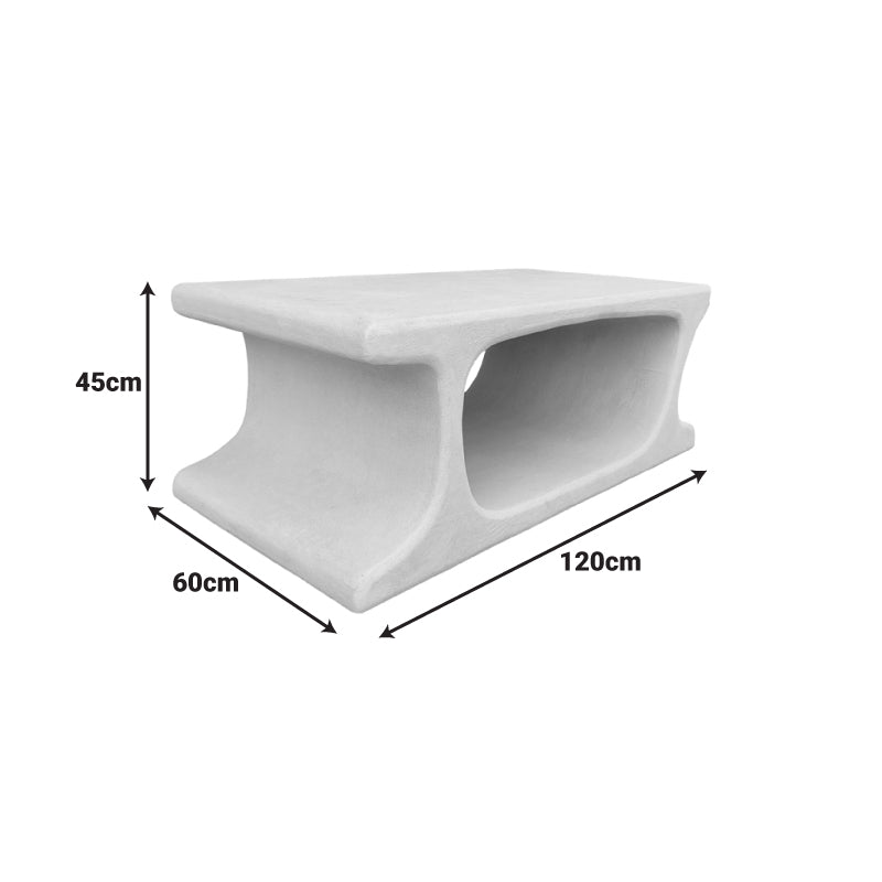 Τραπέζι σαλονιού Nafel pakoworld mdf λευκό 120x60x45εκ