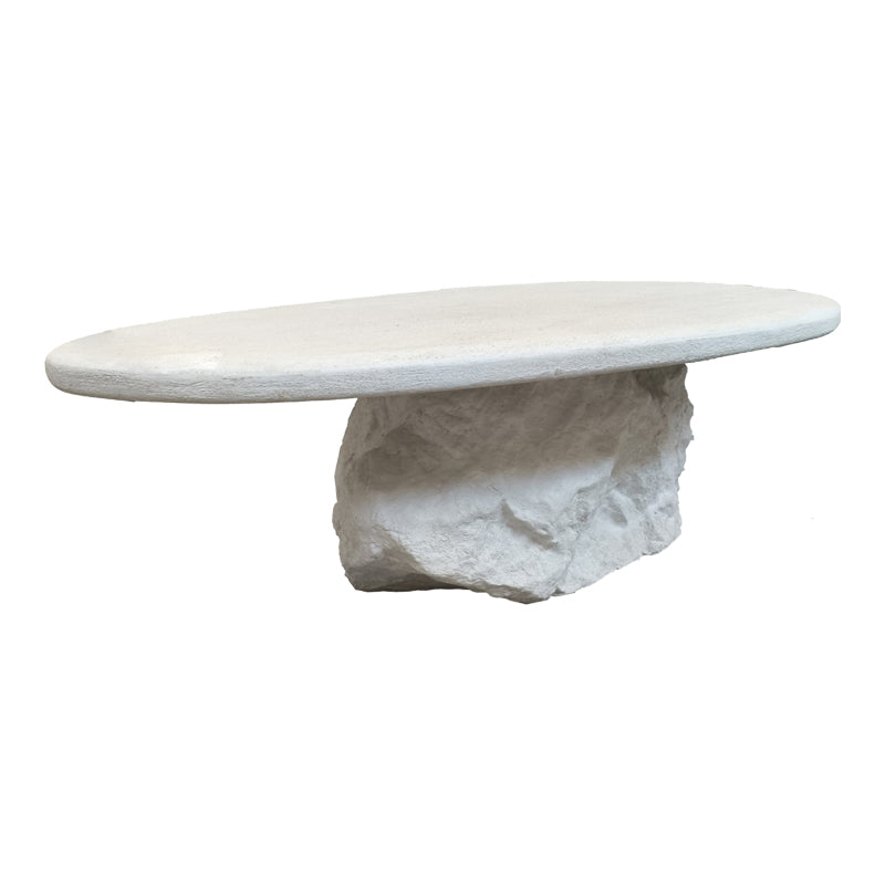 Τραπέζι σαλονιού Zinol pakoworld mdf-polyresin λευκό 105x62x32εκ