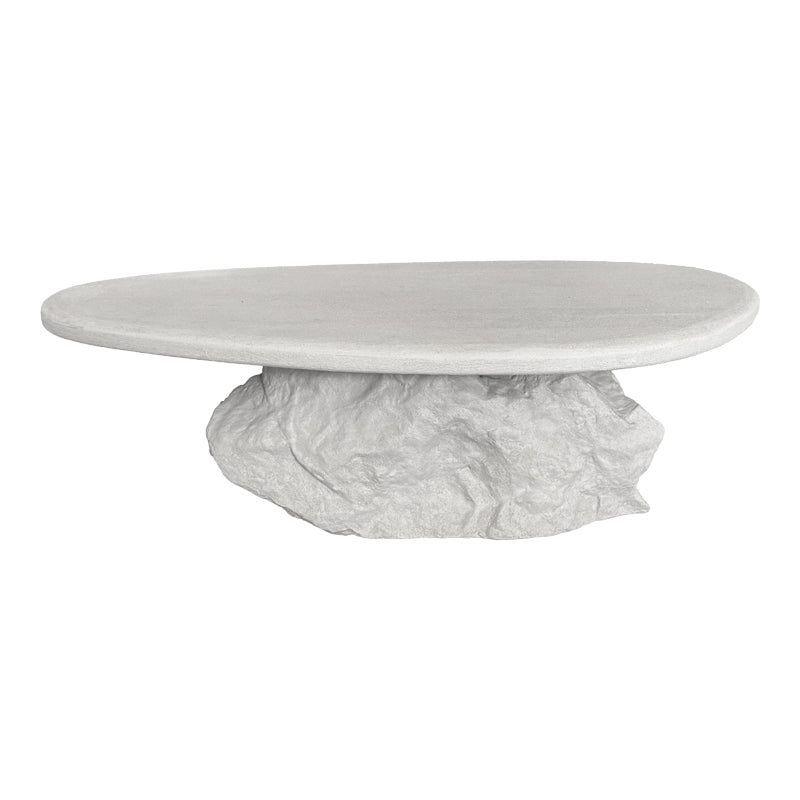 Τραπέζι σαλονιού Zinol pakoworld mdf-polyresin λευκό 105x62x32εκ