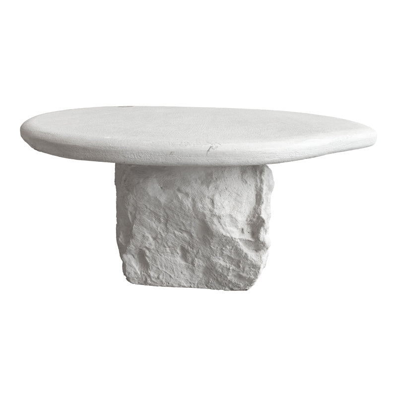 Τραπέζι σαλονιού Zinol pakoworld mdf-polyresin λευκό Φ80x36εκ