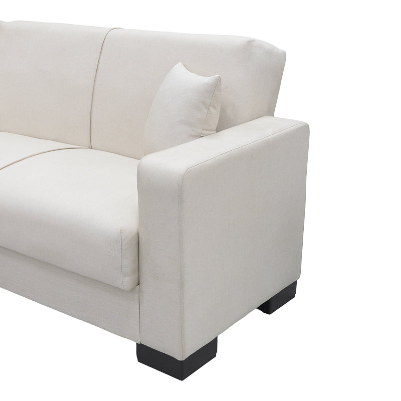 Γωνιακός καναπές Kρεβάτι αναστρέψιμος με αποθηκευτικό χώρο Dumma pakoworld κρεμ ύφασμα 226x146x86εκ