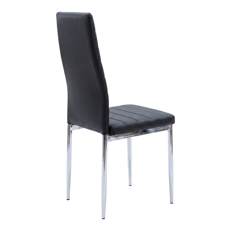 Καρέκλα Parker pakoworld μαύρο PU με πόδι χρωμίου 41x48x96εκ