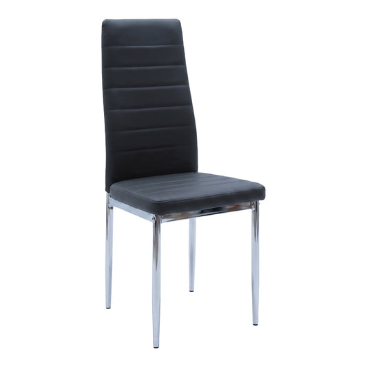 Καρέκλα Parker pakoworld μαύρο PU με πόδι χρωμίου 41x48x96εκ